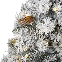 5ft. Pre-Lit White River Mountain Pine Artificial Christmas Tree, Clear LED Lights