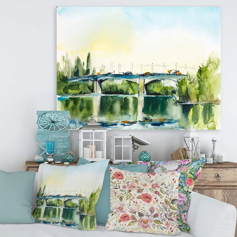 Designart - Landscape With Old Bridge In The Countryside