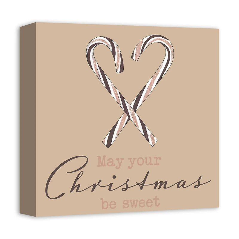 Sweet Christmas Candy Cane Canvas Wall Art