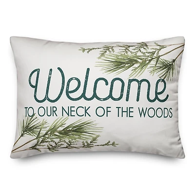 Welcome Neck of Woods 14x20 Throw Pillow
