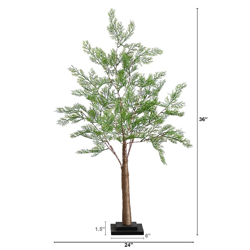 3ft. Pre-Lit Artificial Cypress Tree with Warm White LED Lights