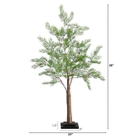 3ft. Pre-Lit Artificial Cypress Tree with Warm White LED Lights