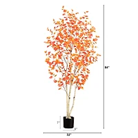 7ft. Potted Artificial Autumn Birch Tree