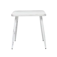 White Aluminum Farmhouse Outdoor Dining Table, 30" x 30" x 30"