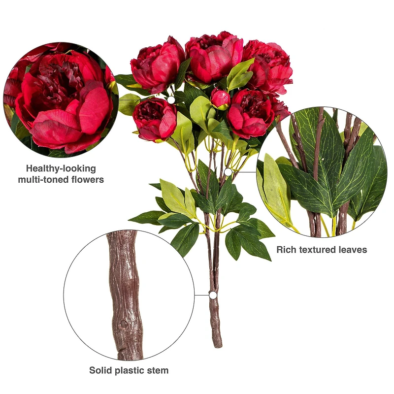 Artificial Red Peony Bush