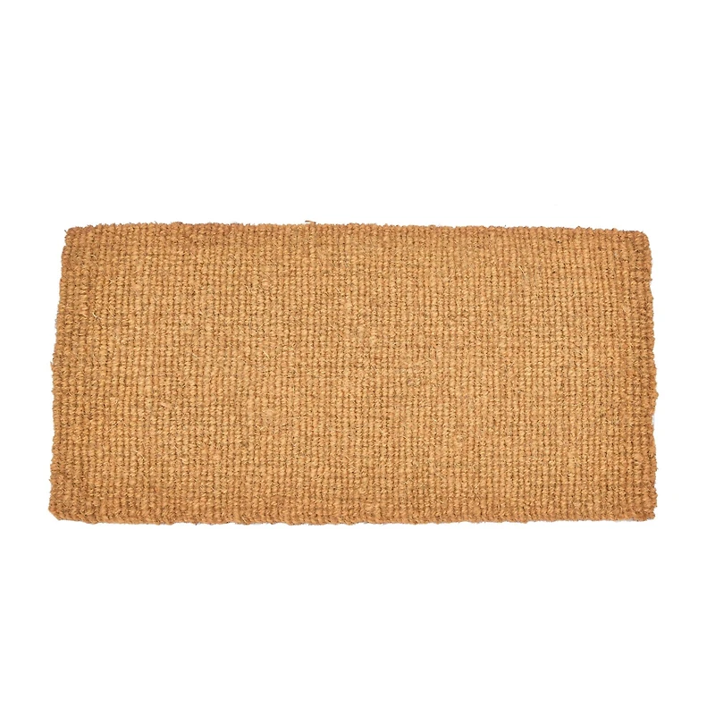 Natural Coir Doormat with Rainbow and Circle