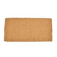 Natural Coir Doormat with Rainbow and Circle