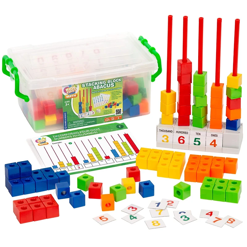 Thames & Kosmos Stacking Block Abacus Math Kit With Activity Cards