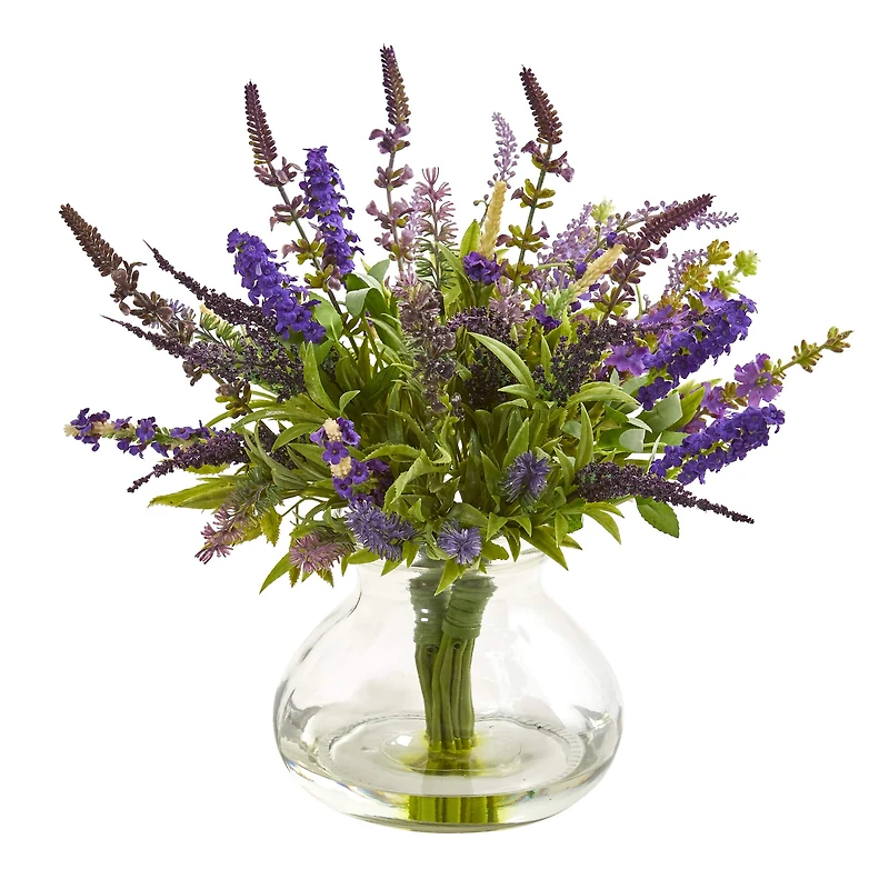 16" Lavender Bouquet Arrangement in Vase