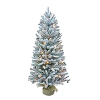 ft. Pre-Lit Flocked Fir Artificial Christmas Tree