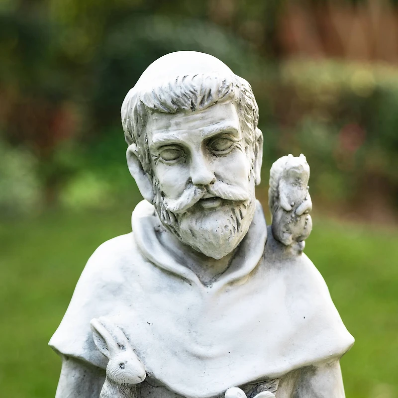 Glitzhome® 36" St. Francis Bird Feeder Garden Statue