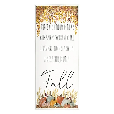 Stupell Industries Autumnal Hello Beautiful Fall Phrase Wall Plaque Art
