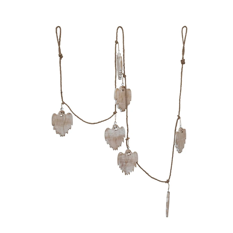 Hello Honey® 6ft. White Wooden Ghost Garland