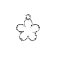 John Bead 17mm Silver Cherry Blossom Beadwork Pendants, 7ct.