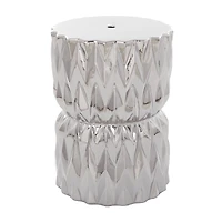 Silver Ceramic Modern Accent Table, 18" x 13" x 13"