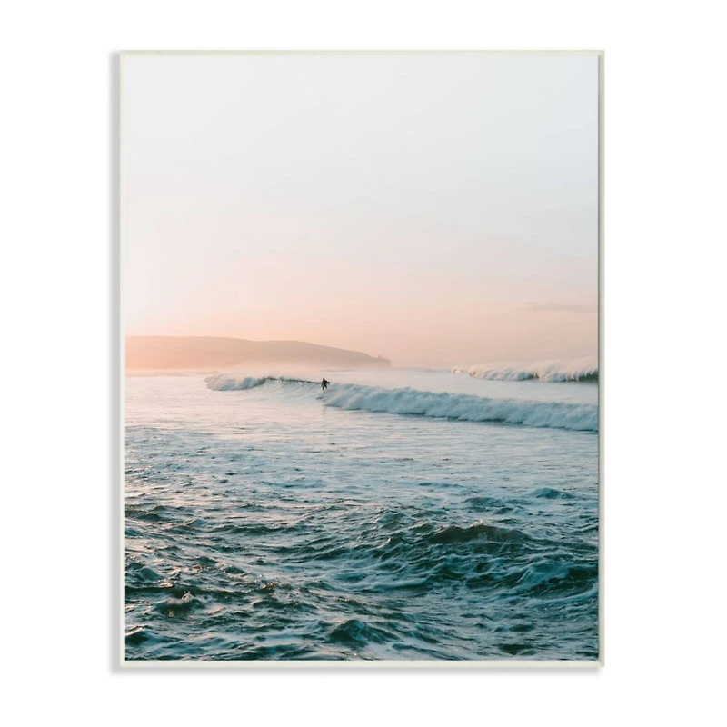 Stupell Industries Surfing the Tide Beach Wave Photograph Wall Plaque