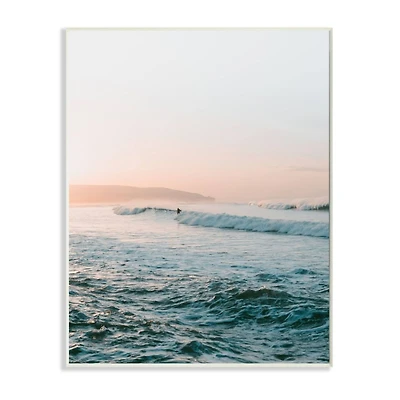 Stupell Industries Surfing the Tide Beach Wave Photograph Wall Plaque