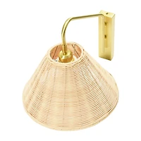 Hello Honey® Rattan & Metal Wall Sconce