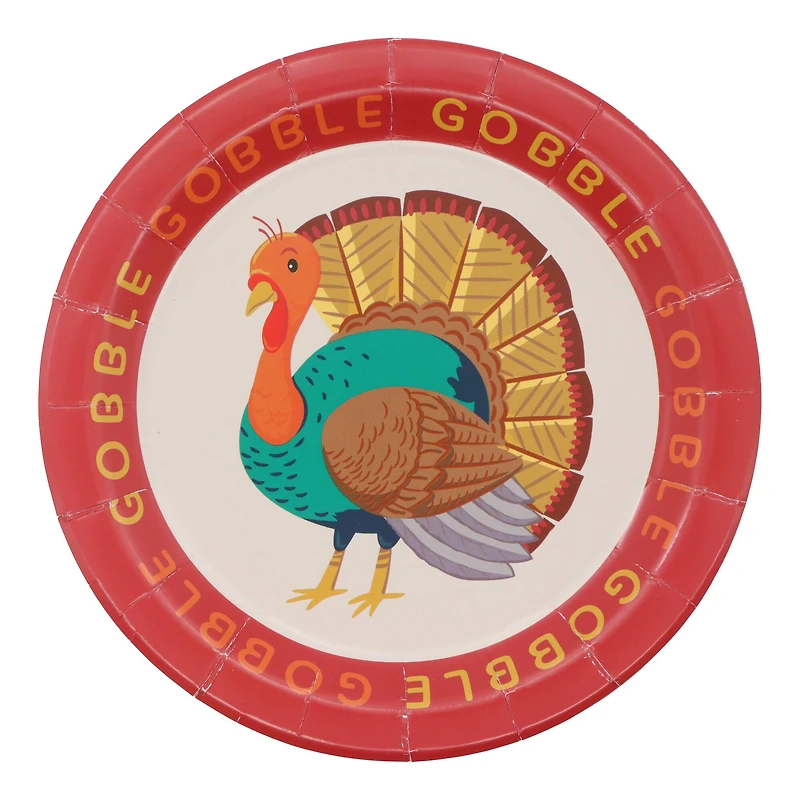 7" Thanksgiving Turkey Paper Plates, 12ct. by Celebrate It™