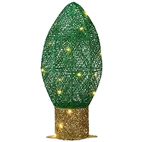 20" Pre-Lit Green Christmas Light Bulb Decoration