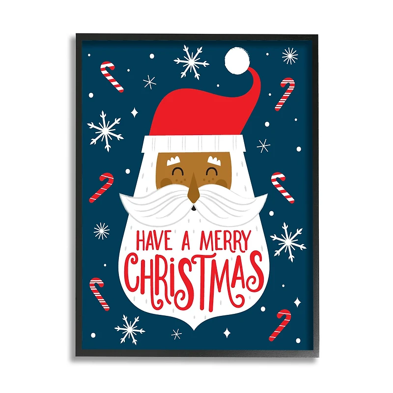 Stupell Industries Have Merry Christmas Patterned Santa Framed Giclee Art