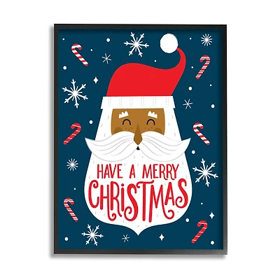 Stupell Industries Have Merry Christmas Patterned Santa Framed Giclee Art