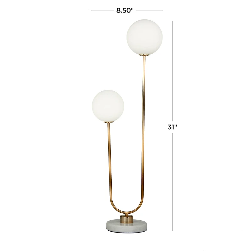 31" 2 Orb Table Lamp with Marble Base