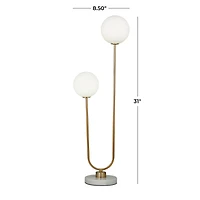 31" 2 Orb Table Lamp with Marble Base