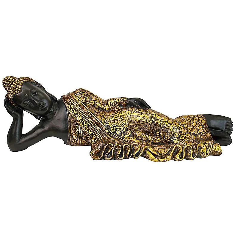 Design Toscano 32.5" The Golden Kiss Reclining Buddha Statue