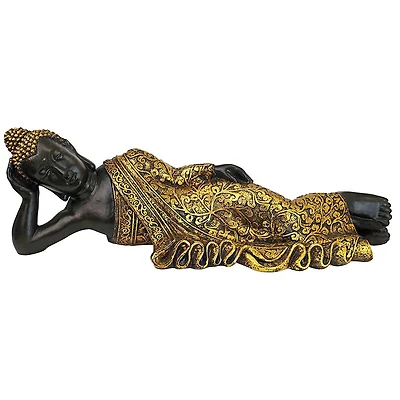 Design Toscano 32.5" The Golden Kiss Reclining Buddha Statue