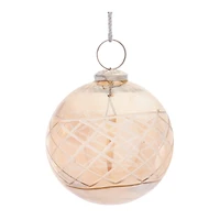 6ct. 3" Brown Etched Glass Ball Ornaments