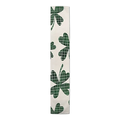 Large Clover Plaid Print Long 16" x 90" Cotton Twill Runner
