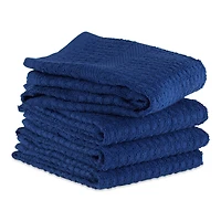DII® Solid Nautical Blue Waffle Terry Dishtowel, 4ct.