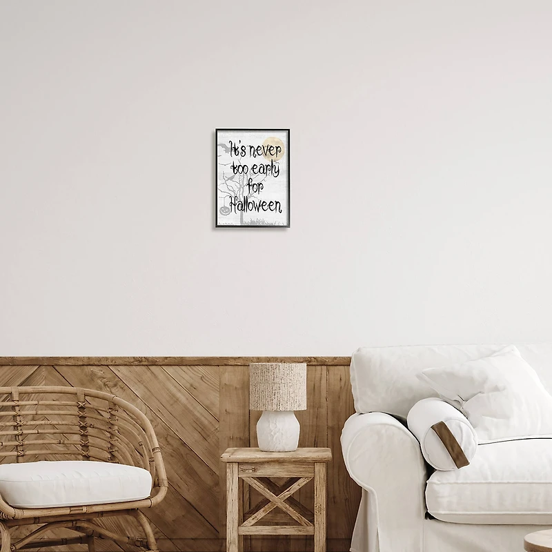 Stupell Industries Never Too Early Halloween Scene Framed Giclee Art