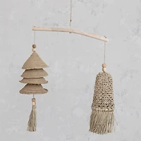 Hello Honey® Natural Wood & Hand-Woven Seagrass & Rattan Wall Hanging