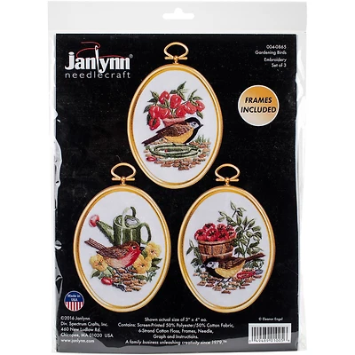 Janlynn® Gardening Birds Embroidery Kit Set