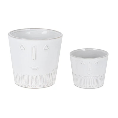 Glazed Decorative Porcelain Face Pot Set