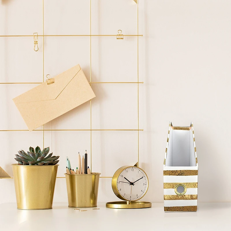 12" White & Gold Decorative Magazine Bin by Ashland®