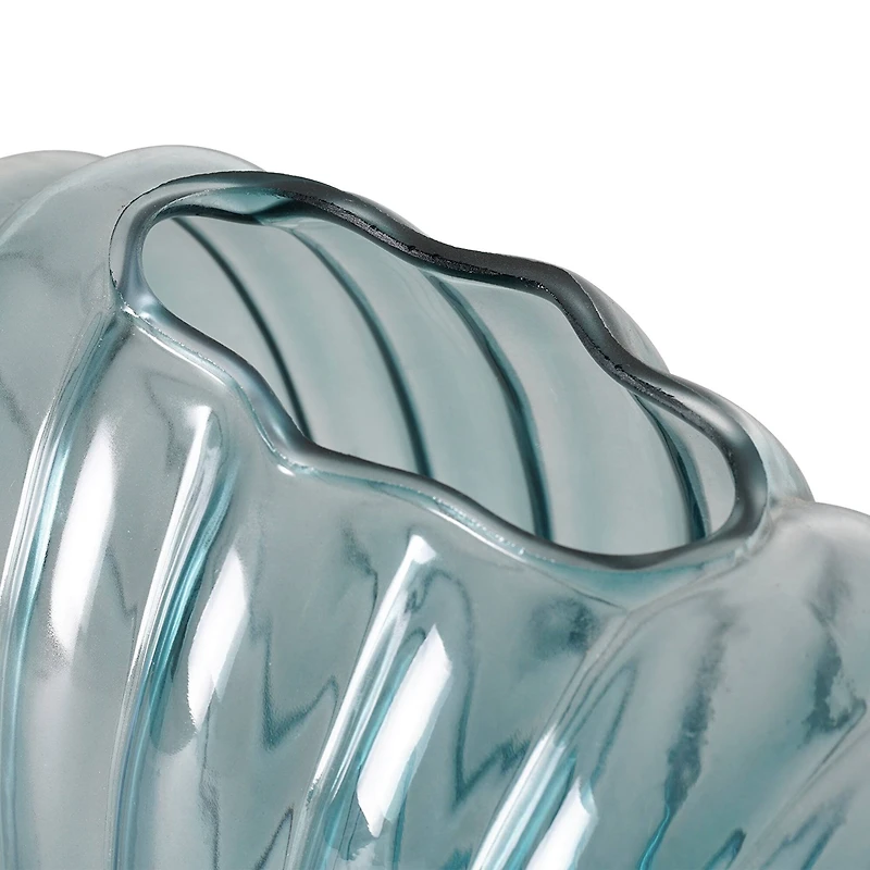 American Art Decor Sea Scallops Azure Glass Vase Set