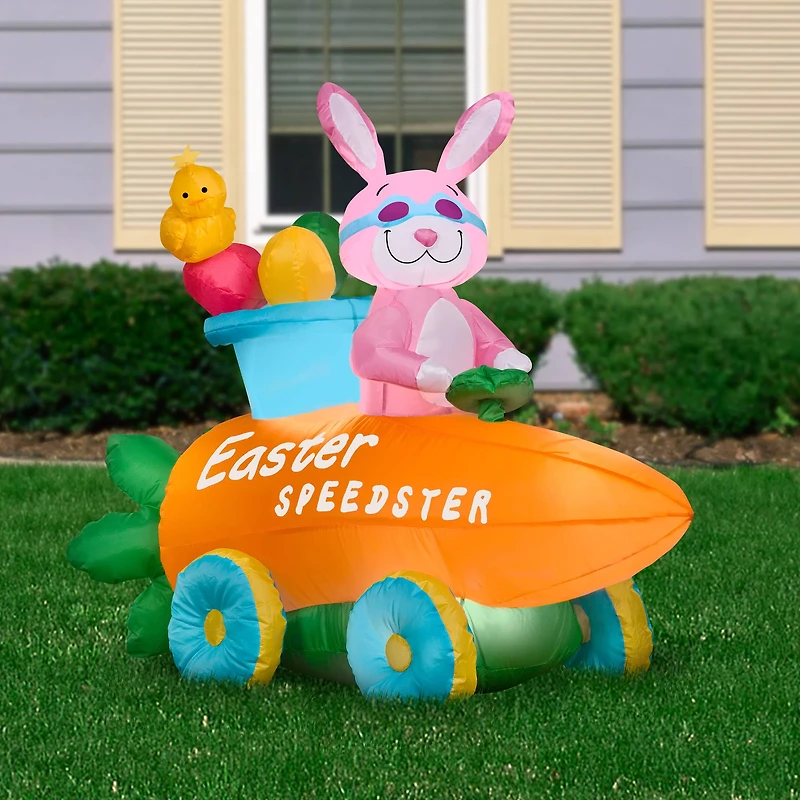 4.5ft. Airblown® Inflatable Bunny in Easter Speedster