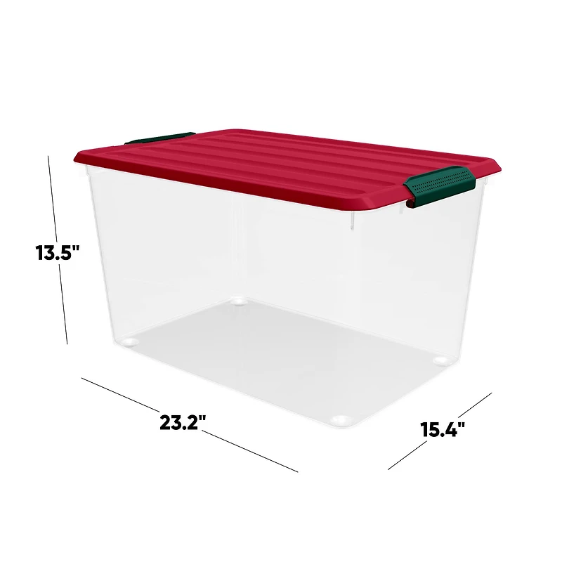 61.5qt. Latching Ornament Storage by Simply Tidy®