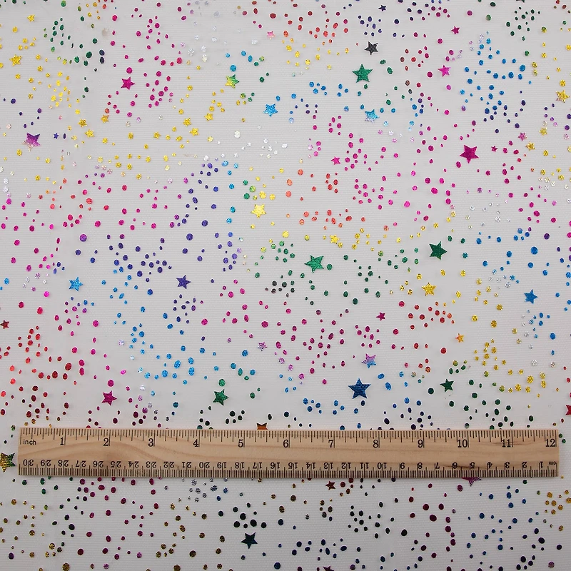 Wyla Light Pink Stars Mesh Polyester Fabric