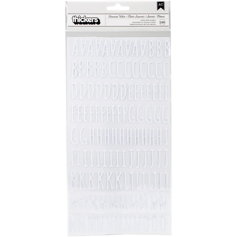 American Crafts™ Thickers™ Amy Tangerine Hustle & Heart Memento White Alphabet Stickers