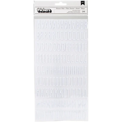 American Crafts™ Thickers™ Amy Tangerine Hustle & Heart Memento White Alphabet Stickers