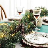 Glitzhome® 6ft. Pre-Lit Glittered Pinecones & Berries Christmas Garland, 2ct.