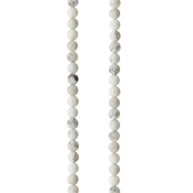 White & Gray Matte Howlite Round Beads, 4mm by Bead Landing™