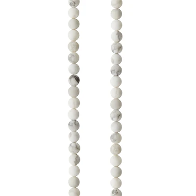 White & Gray Matte Howlite Round Beads, 4mm by Bead Landing™