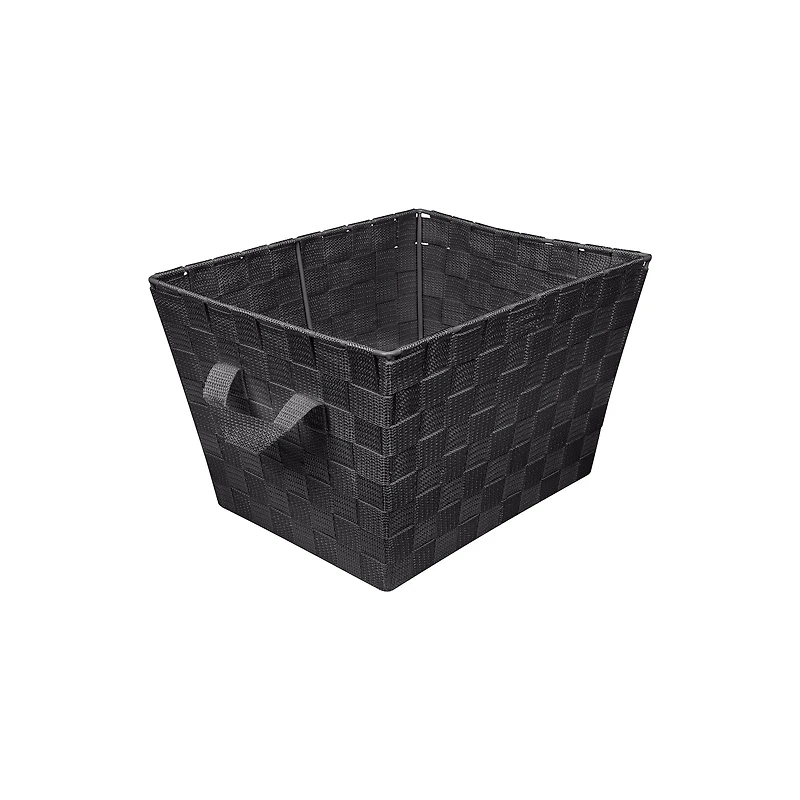 Simplify 10" Black Small Woven Storage Bin
