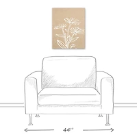 White Flowers On Neutral 16" x 20" Canvas Wall Art