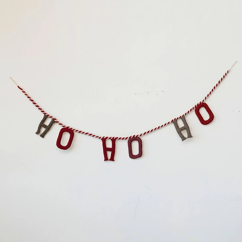 Hello Honey® 6ft. Handmade Wool Felt "Ho Ho Ho" Garland